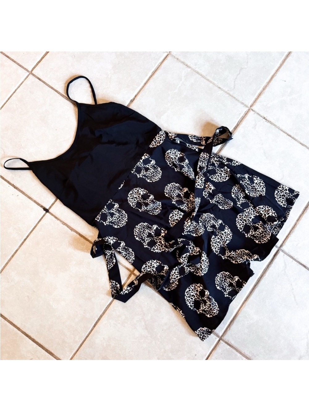 Temu • Leopard Print Skull  Dress